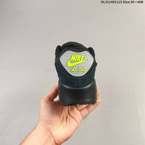 Nike Air Max 90 Black White Neon Green EU 36-46 Running Shoe - Unisex (BS-63683)