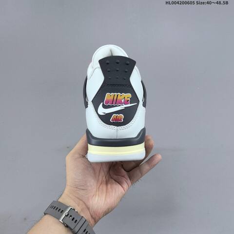Jordan Air Jordan 4 Retro Comic White Black Pink Yellow Gradient EU 40-48 5 Basketball - Men's (BS-65803)