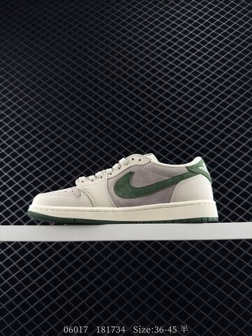 Jordan Air Jordan 1 Low Light Beige Grey Dark Green Off White EU 36-45 Sneaker - Unisex BS-81191