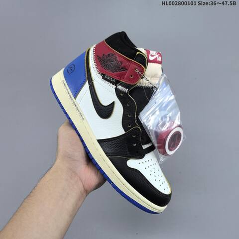 Nike Air Jordan 1 Retro High OG Black White Blue Red 36 47 5 Basketball - Unisex (BS-67148)