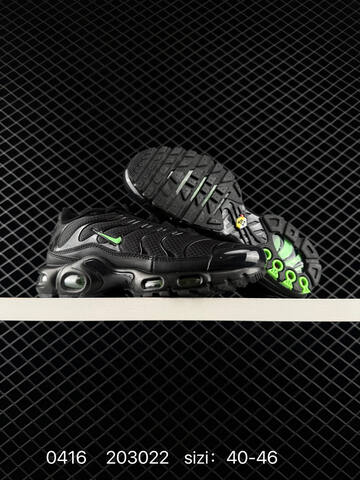 Nike Air Max Plus TN Black With Neon Green Accents EU 40-46 Running - Men's (BS-72058)