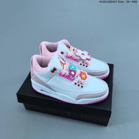 Jordan Air Jordan 3 Retro Spring Flowers White Pink EU 36-46 Basketball - Unisex (BS-66158)