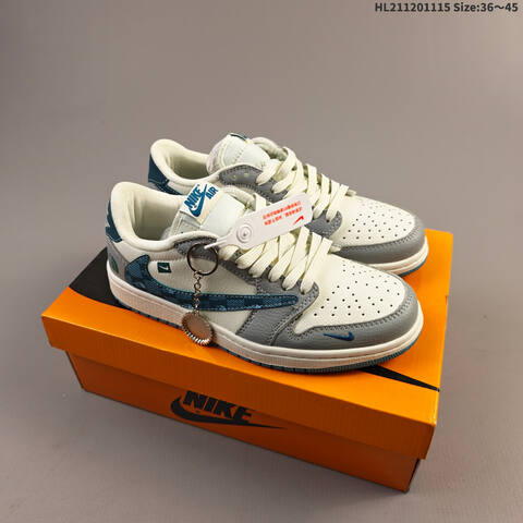 Nike Air Jordan 1 Low White Cream With Red Blue Green And Gray Accent Variants EU 36-45 Casual - Unisex (BS-63693)