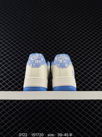 Nike Air Force 1 07 Cream Blue NY Yankees Print 39-45 Lifestyle - Unisex (BS-73025)