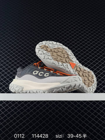 Nike ACG Mountain Fly 2 Low GTX Grey Black White With Orange Laces 39-45 Trail - Unisex (BS-73178)