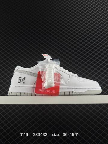Nike Dunk Low Pro SB x Supreme White Grey 36-45 5 Skate - Unisex (BS-74180)