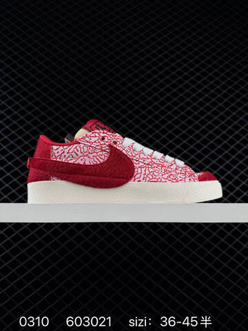 Nike Blazer Low 77 Jumbo White Red Black EU 36-45 Casual - Unisex (BS-72708)