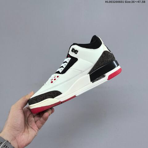 Jordan Air Jordan 3 OG White Black Red 36-47 5 Basketball - Unisex (BS-65827)