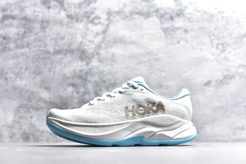 HOKA Rincon 4 White Light Blue Rose Gold Running Shoe Running Sneakers (BS-59413)