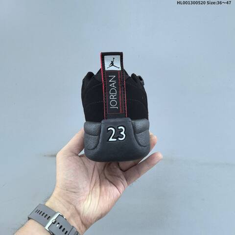 Jordan Air Jordan 12 Retro Low Black Red Grey 36 47 Basketball - Unisex (BS-65919)