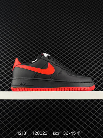 Nike Air Force 1 07 Black Red And Light Grey White EU 36-45 5 Lifestyle - Unisex (BS-73725)