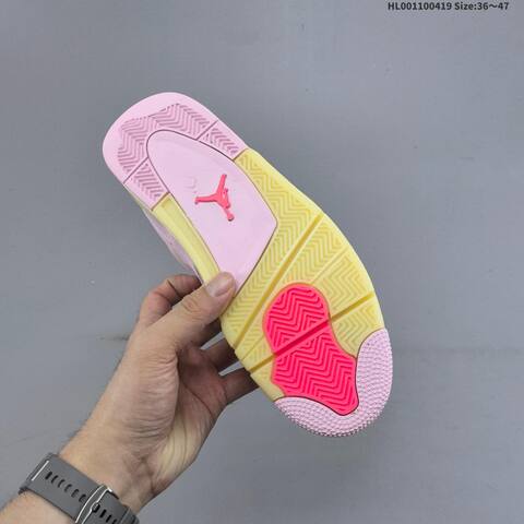 Jordan Air Jordan 4 Retro Pink Purple Yellow 36 47 Basketball - Unisex (BS-66139)