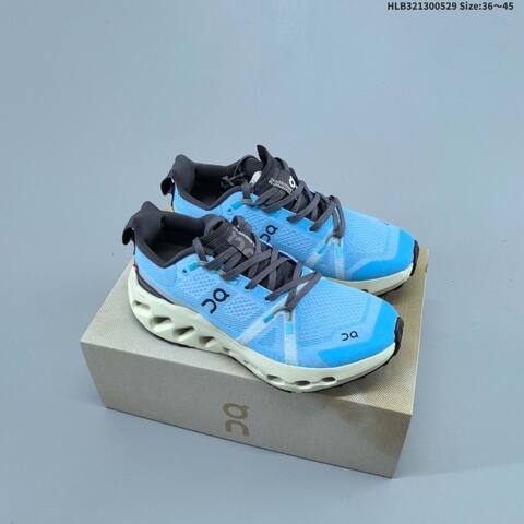 On Cloudsurfer Trail Light Blue Dark Grey Cream Black EU 36-45 Trail Shoe Trail Running Sneakers - Unisex (BS-69510)