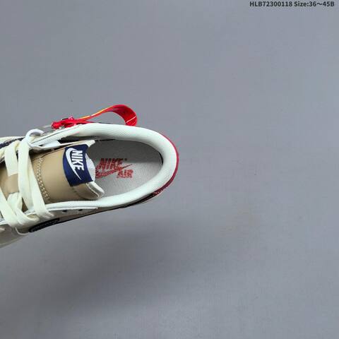 Jordan Air Jordan 1 Low x Travis Scott Sail Beige Red Navy EU 36-45 Casual - Unisex (BS-66933)