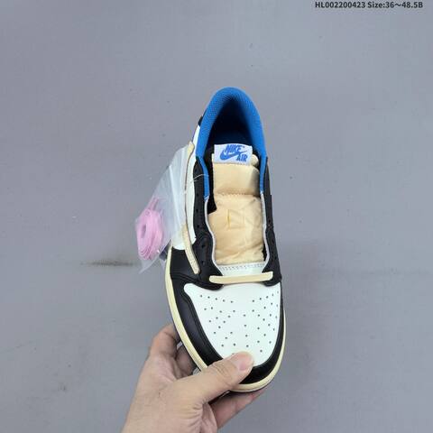 Nike Air Jordan 1 Low OG SP White Black Blue Cream 36 48 5 Casual - Unisex (BS-66080)