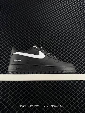 Nike Air Force 1 Low Supreme Black White EU 36-45 5 Lifestyle - Unisex (BS-74585)
