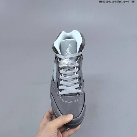 Jordan Air Jordan 5 Retro Wolf Grey White 36 47 5B Basketball - Unisex (BS-66981)