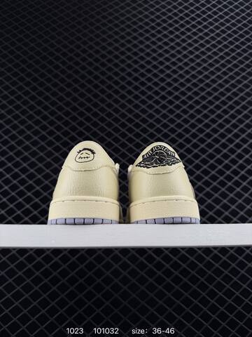 Jordan Air Jordan 1 Low Travis Scott DM7866-061 Pale Yellow Light Grey White EU 36-46 Sneaker - Unisex BS-80451