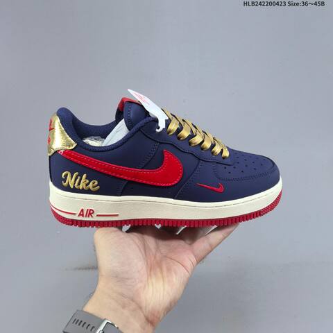 Nike Air Force 1 07 LV8 Black Navy Red Gold White EU 36-45 Sneaker - Unisex BS-60574
