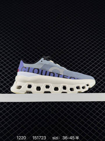 On Cloudmonster Black And White Light Blue EU 36-45 Running Shoe Running Sneakers - Unisex (BS-85429)