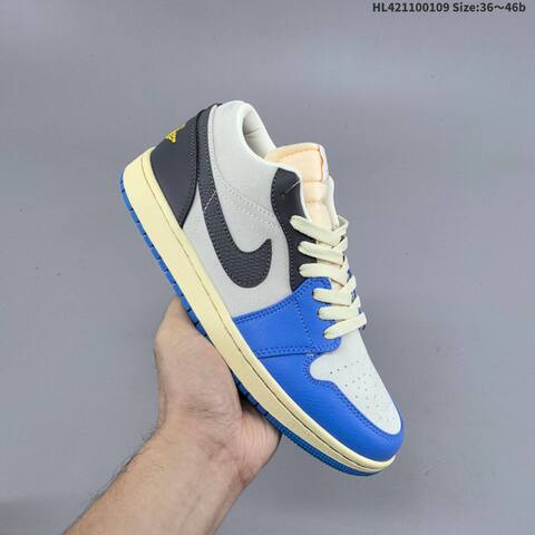 Nike Air Jordan 1 Low Blue Gray Black White 36 46 Lifestyle - Unisex (BS-67034)
