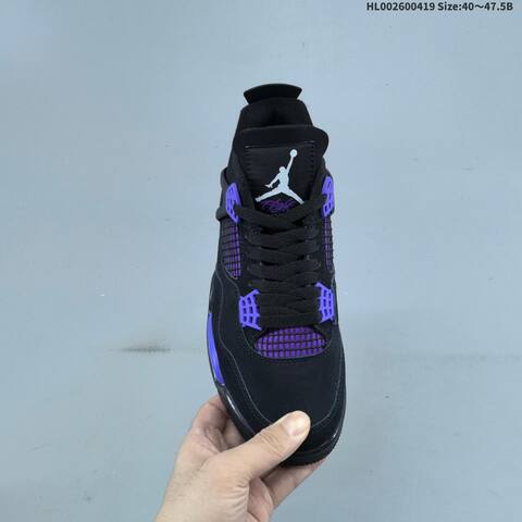 Jordan Air Jordan 4 Retro Purple Thunder Black Purple EU 40-47 5 Basketball - Men's (BS-66133)