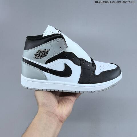 Jordan Air Jordan 1 Mid Barons White Black Grey EU 36-46 Basketball - Unisex (BS-66982)