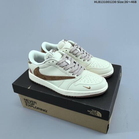 Nike Air Jordan 1 White Gray Brown 36 46 Lifestyle - Unisex (BS-67175)