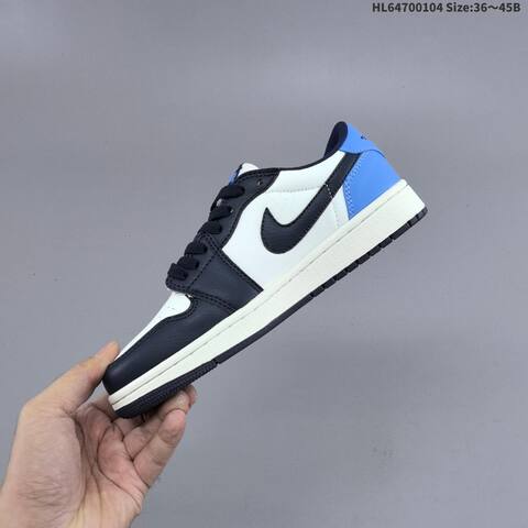 Nike Air Jordan 1 Retro Low OG White Navy Light Blue EU 36-45 Casual - Unisex (BS-67069)
