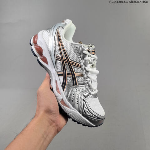 ASICS Gel-Kayano 14 White Silver Black Pink EU 36-45 Running Shoe Running Sneakers - Unisex (BS-69145)