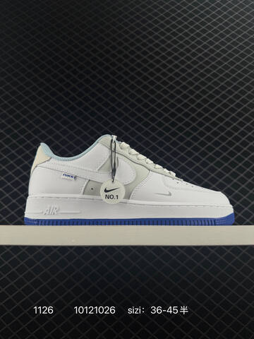 Nike Air Force 1 07 White With Blue Accents EU 36-45 Lifestyle - Unisex (BS-73993)
