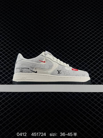 Nike Air Force 1 Low Louis Vuitton Off White Light Grey Black Red EU 36-45 Sneaker - Unisex BS-79503