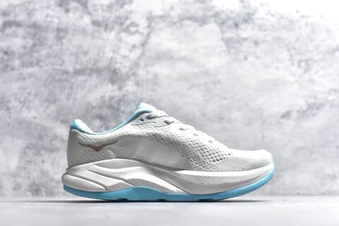 HOKA Rincon 4 White Light Blue Rose Gold Running Shoe Running Sneakers (BS-59413)