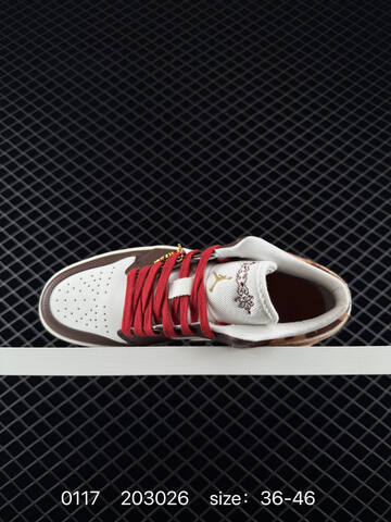 Jordan Air Jordan 1 Low CNY White Brown Tan Red Sail EU 36-46 Sneaker - Unisex BS-79811