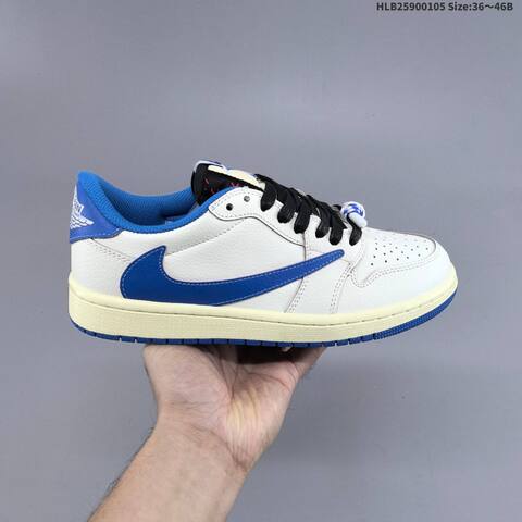 Nike Air Jordan 1 Low OG White Blue Black 36 46 Casual - Unisex (BS-67105)