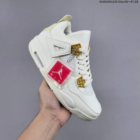 Jordan Air Jordan 4 Retro WMNS Vivid Sulfur Sail White With Metallic Gold Accents EU 36-47 5 Basketball - Unisex (BS-67186)