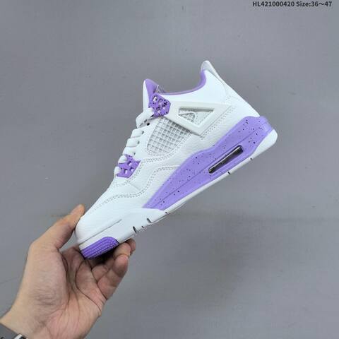 Nike Air Jordan 4 Retro White Purple EU 36-47 Basketball - Unisex (BS-66111)