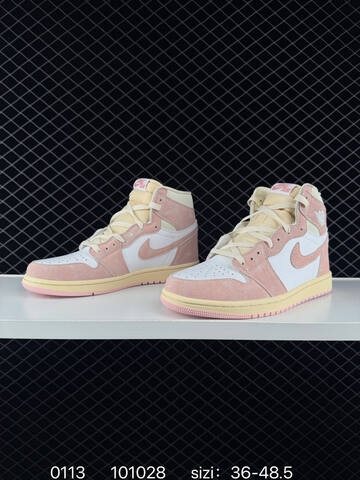 Jordan Air Jordan 1 High OG White Pink Cream EU 36-48 5 Basketball Shoe - Unisex (BS-79838)