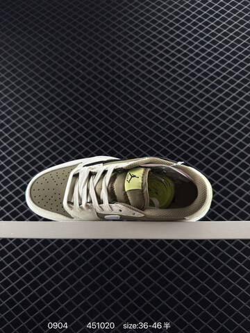 Jordan Travis Scott x Air Jordan 1 Low Golf Sail Olive Black White Neon EU 36-46 Sneaker - Unisex (BS-80769)