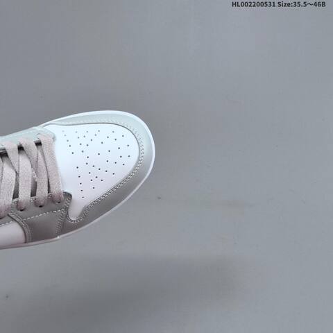 Jordan Air Jordan 1 Low White Light Gray Taupe 35 5 46B Lifestyle - Women's (BS-65840)