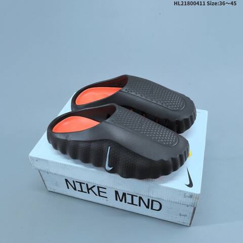 Nike Mind 001 Black Orange Grey EU 36-45 Slides - Unisex BS-60810