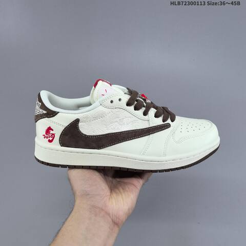 Nike Air Jordan 1 Low White Brown Red 36 45 Lifestyle - Unisex (BS-66995)