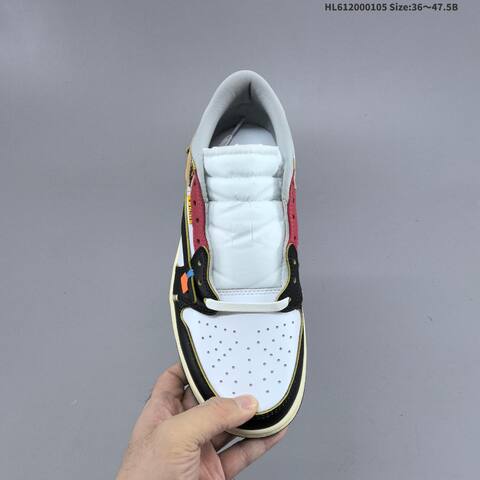 Nike Air Jordan 1 Low x Travis Scott Reverse Mocha White Black Red Khaki 36 47 5 Lifestyle - Unisex (BS-67092)