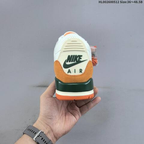 Jordan Air Jordan 3 Retro White Green Orange 36 48 5 Basketball - Unisex (BS-65990)