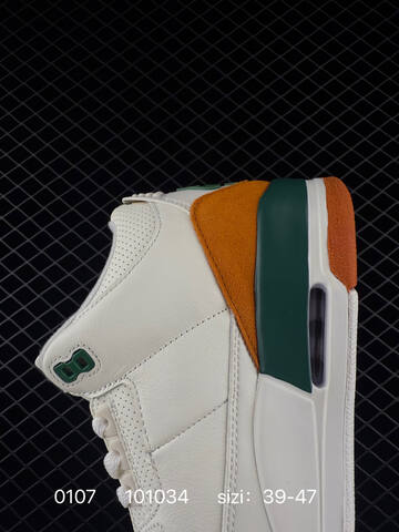 Jordan Air Jordan 3 Retro IF4491-100 Sail Dark Green Orange White EU 39-47 Basketball Shoe - Unisex BS-79881