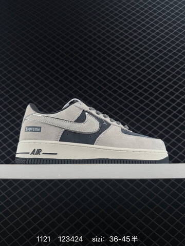 Nike Air Force 1 07 Supreme Grey Black Cream 36-45 Lifestyle - Unisex (BS-74076)