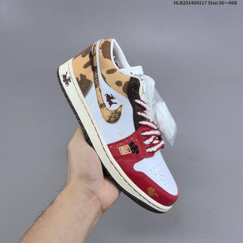 Jordan Air Jordan 1 Low OG White Red Brown Tan EU 36-46 Casual - Unisex (BS-66937)