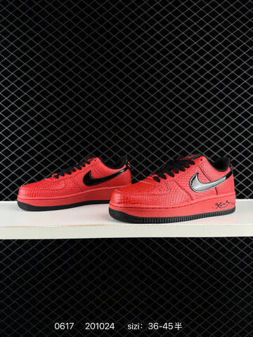 Nike Air Force 1 07 Low Red Black Silver EU 36-45 Sneaker - Unisex (BS-70727)