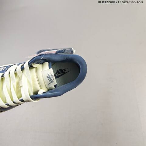 Nike SB Dunk Low Retro DIY Stussy Sail Navy Blue White EU 36-45 Skate Shoe - Unisex BS-62720