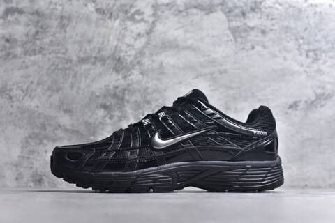 Nike P-6000 Black Metallic Silver Running Shoe (BS-59662)